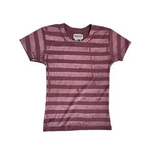 Big Bud Press Bedroom Baby Doll Tee T-Shirt Brown Stripe Sz. Small
